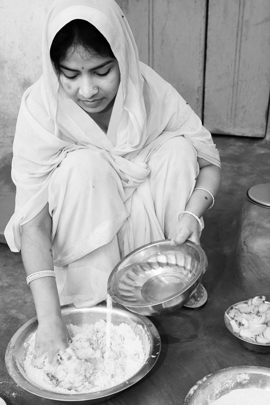 Women and Water Needs from Gender Perspective - Kneading dough using water in Bhojpur district, Bihar